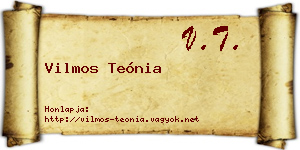 Vilmos Teónia névjegykártya
